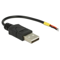   Delock Kábel USB 2.0 A-típusú csatlakozódugóval > 2 db nyitott vezetékkel, 10 cm Raspberry Pi