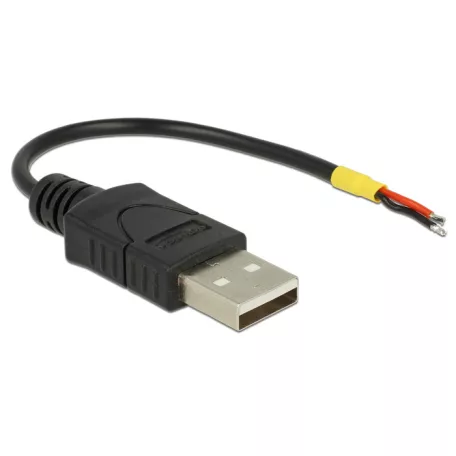 Delock Kábel USB 2.0 A-típusú csatlakozódugóval > 2 db nyitott vezetékkel, 10 cm Raspberry Pi