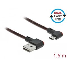   Delock EASY-USB 2.0 kábel A-típusú csatlakozódugó - EASY-USB Micro-B típusú csatlakozódugó, ívelt ba