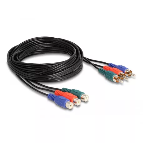 Delock RCA RGB bővítő kábel 3 db. apa - 3 db. anya, 3 m
