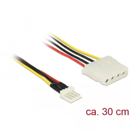 Delock Tápkábel, 4 tűs Floppy-csatlakozódugó > 4 tűs Molex-csatlakozóhüvely, 30 cm