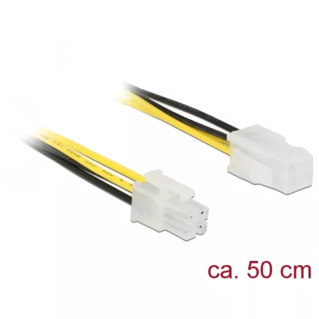 Delock Bővítőkábel, P4, 6 Gb/s, 4 tűs csatlakozó > P4 4 tűs aljzat, 50 cm