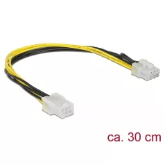   Delock PCI Express tápkábel 6 tűs hüvely > 8 tűs dugó 30 cm