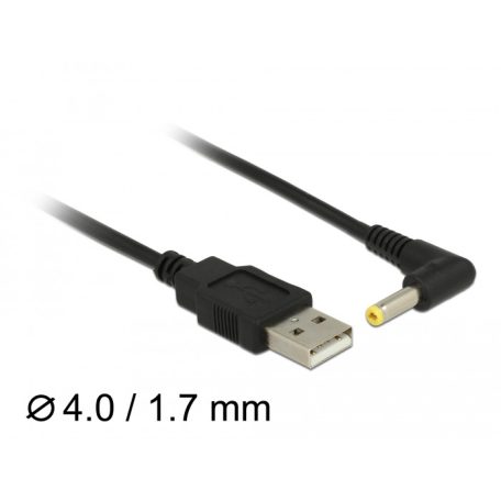 Delock USB tápkábel > DC 4,0 x 1,7 mm apa 90° 1,5 m hosszú