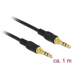  Delock Sztereó Jack Kábel 3,5 mm 3 tűs férfi > férfi 1 m fekete