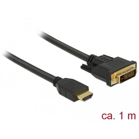 Delock HDMI - DVI 24+1 kétirányú kábel 1 m