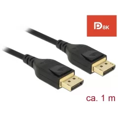  Delock DisplayPort kábel 8K 60 Hz 1 m DP 8K tanúsítvánnyal