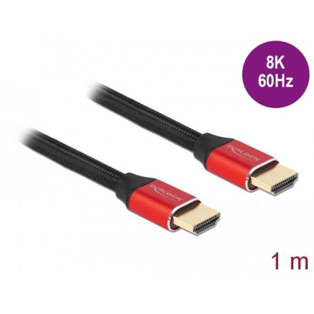 Delock Ultra nagy sebességű HDMI kábel 48 Gbps 8K 60 Hz piros 1 m ...