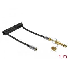   Delock Összecsavart kábelbővítmény 3,5 mm 3 tűs Sztereo Jack apa – Sztereo Jack anya 6,35 mm csavar