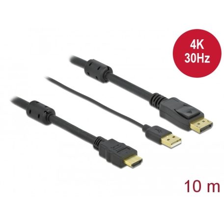 Delock HDMI Ă  DisplayPort-kábel 4K 30 Hz 10 m
