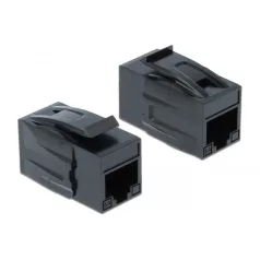   Delock Keystone modul, RJ45-aljzat > RJ45-aljzat, Cat.6A UTP, fekete