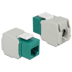   Delock Keystone modul zöld színű RJ45 aljzat - LSA CAT.6 UTP csatlakozókkal