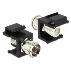 Delock Keystone modul IEC anya > F anya, fekete