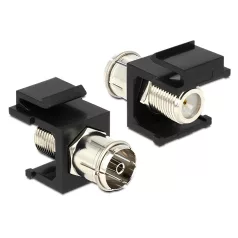 Delock Keystone modul IEC anya > F anya, fekete