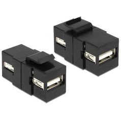   Delock Keystone modul USB 2.0 A foglalat > USB 2.0 A foglalat, fekete