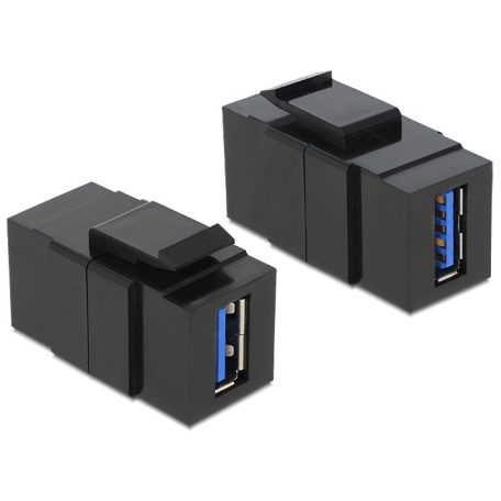 Delock Keystone modul USB 3.0 A anya > USB 3.0 A anya, fekete