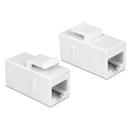 Delock Keystone modul, RJ45-aljzat > RJ45-aljzat, Cat.6 UTP, fehér