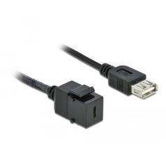   Delock Keystone modul, USB 2.0 C-csatlakozóhüvely > USB 2.0 A-csatlakozóhüvely, kábellel