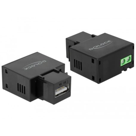 Delock 1 A-s, fekete, A-típusú USB töltő portos Keystone modul