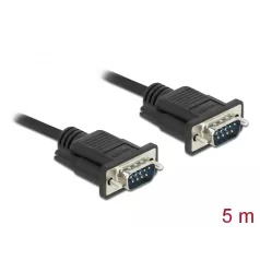Delock Sub-D9-es, RS-232 soros kábel, apa-apa, 5 m