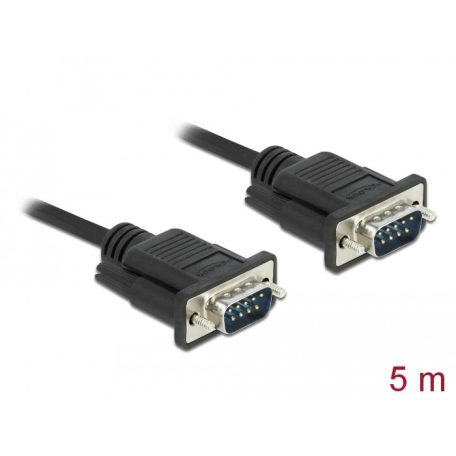 Delock Sub-D9-es, RS-232 soros kábel, apa-apa, 5 m