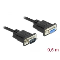 Delock Sub-D9-es, RS-232 soros kábel, apa-anya, 0,5 m