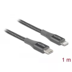   Delock Adat- és töltőkábel USB Type-C™ - Lightning™ iPhone™, iPad™ és iPod™ készülékhez szürke 1 m M