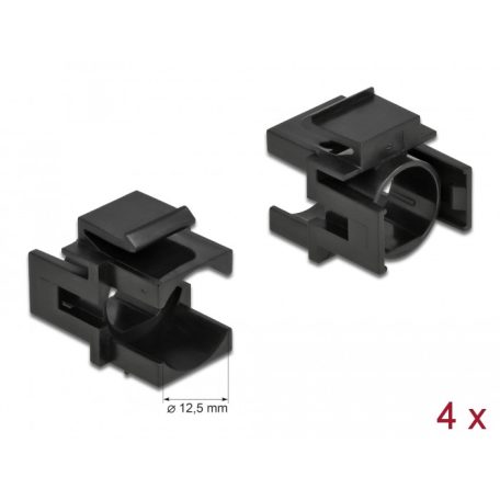 Delock Keystone fekete borító 12,5 mm-es lyukkal, 4 db.