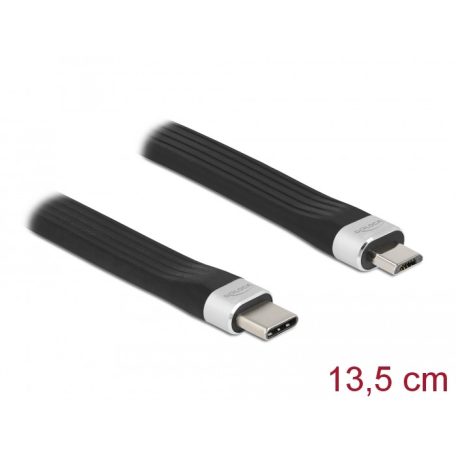 Delock USB 2.0 FPC lapos csík kábel USB Type-C™ - USB Micro-B-típusú 13,5 cm PD 3 A