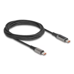   Delock USB 2.0 Kábel USB Type-C™ apa - apa csatlakozóval tápmérővel, PD 3.0 100 W, 2 m