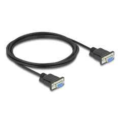 Delock D-Sub9-es, RS-232 soros kábel, anya-anya, 2 m
