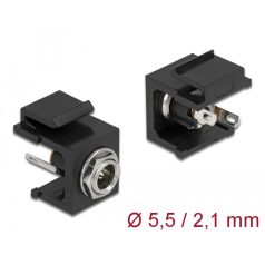  Delock Keystone modul, DC 5,5 x 2,1 mm-csatlakozóhüvely, fekete