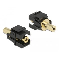   Delock Keystone Module sztereo jack anya 3,5 mm 3 tűs - sztereo jack anya 3,5 mm 3 tűs aranyozott, f