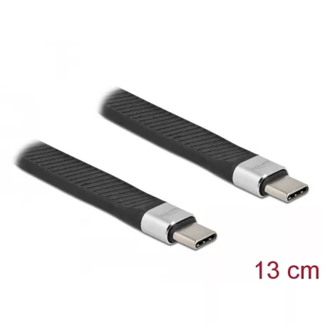 Delock USB 2.0 FPC lapos csík kábel USB Type-C™ - USB Type-C™ 13 cm PD 5 A E-Marker