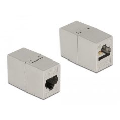 Delock fémszínű adapter RJ45 anya - RJ45 anya Cat.6A