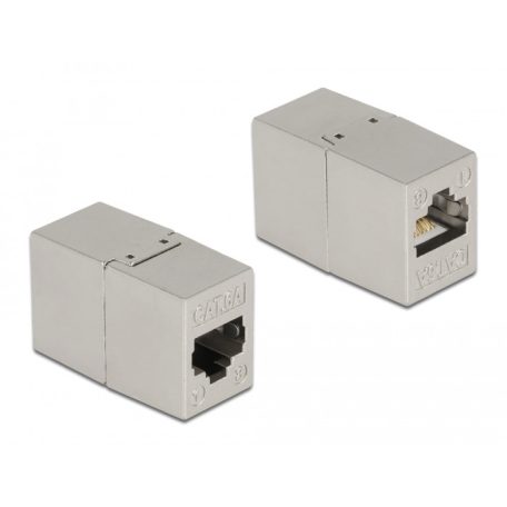 Delock fémszínű adapter RJ45 anya - RJ45 anya Cat.6A