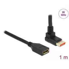   Delock DisplayPort bővítőkábel csatlakozódugóval 90° ívelt felfelé - csatlakozóhüvellyel 8K 60 Hz 1