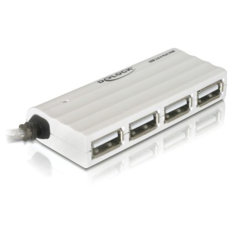 Delock külső HUB USB 2.0 (4 porttal), 480 Mbps, fehér