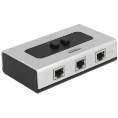   Delock Manuális, kétirányú RJ45-kapcsoló 10/100/1000 Mb/s 2 porttal