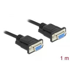   Delock Soros RS-232 D-Sub 9 kábel anya - anya null modem vékony csatlakozó kerettel - CTS / RTS auto