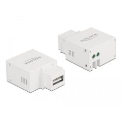   Delock 2,1 A-s, fehér, A-típusú USB töltő portos Keystone modul