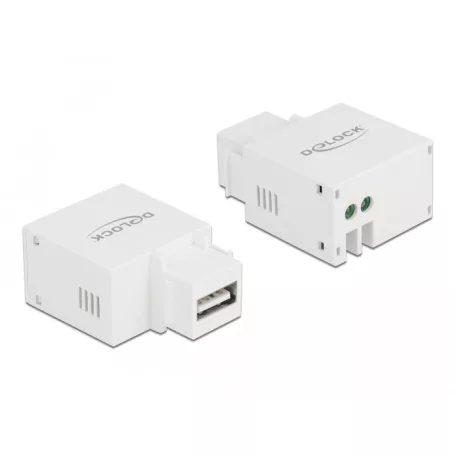 Delock 2,1 A-s, fehér, A-típusú USB töltő portos Keystone modul
