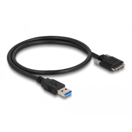 Delock Kábel USB 3.0 A-Típusú dugó - Micro-B Típusú dugó csavarokkal ellátott 0,5 m