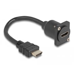 Delock D-típusú HDMI kábel apa – anya fekete 20 cm