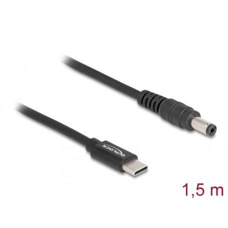 Delock Laptop töltőkábel USB Type-C™ apa - 5,5 x 2,1 mm apa