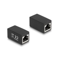 Delock Adapter RJ45 anya - RJ45 anya Cat.6, fekete