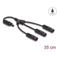   Delock DL4 napelem elosztó kábel 1 x anya és 3 x duga 35 cm fekete
