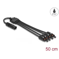   Delock DL4 szolár elosztó kábel 1 x dugó-4 x anya 50 cm fekete