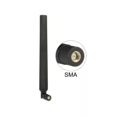   Delock LTE Antenna SMA 0 ~ 4 dBi mindenirányú Forgatható rugalmas csatlakozóval fekete