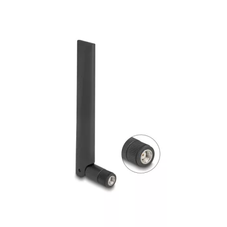 Delock WiFi 6E antenna RP-SMA-dugó 3 dBi irányított, csuklós csatlakozó, fekete